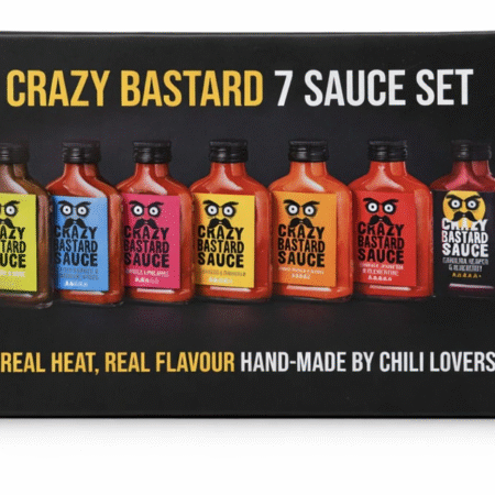 Set 7x100ml Sosuri Picante Artizanale, Crazy Bastard, arome variate, ambalaj premium