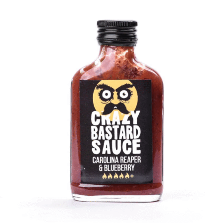 Sos Foarte Iute din ardei Carolina Reaper si Afine (100ml), Crazy Bastard