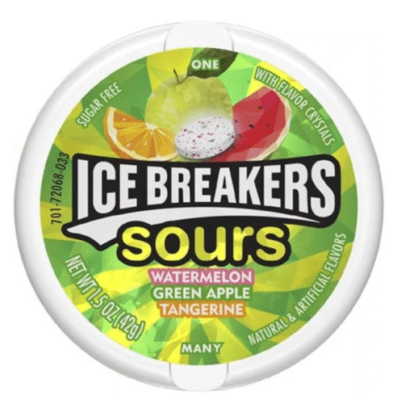 Ice Breakers, Sours Watermelon&Green Apple&Tangerine, USA, 42g