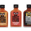Set 3 sosuri picante Crazy Bastard, Ghost Pepper & Mango, Trinidad Scorpion & Clementine, Carolina Reaper & Blueberry, 3x100ml