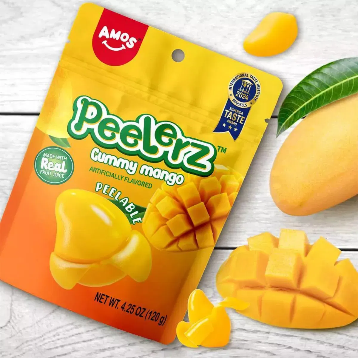 Jeleuri Peelerz Gummy Mango 120 g, Amos