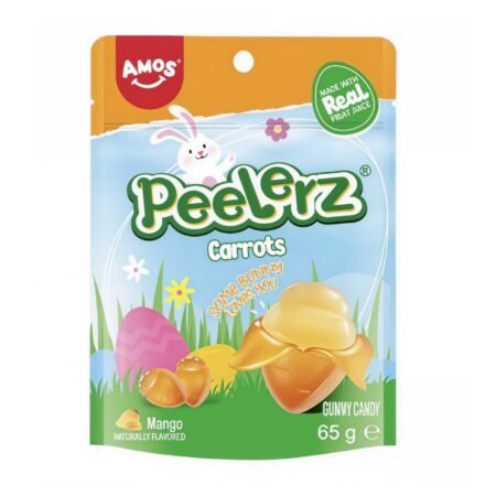 Jeleuri Amos Peelerz Gummy Carrots – Editie Paste, 65 g