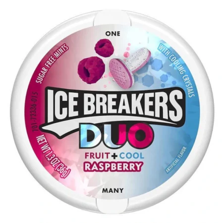 Mentosane, Ice Breakers DUO cu zmeură, 36 g, fără zahăr