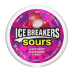 Bomboane acrișoare Ice Breakers Sours Mixed Berry, Căpșuni și Cireșe, Fără Zahăr, 42g (ICEBREAKERS)