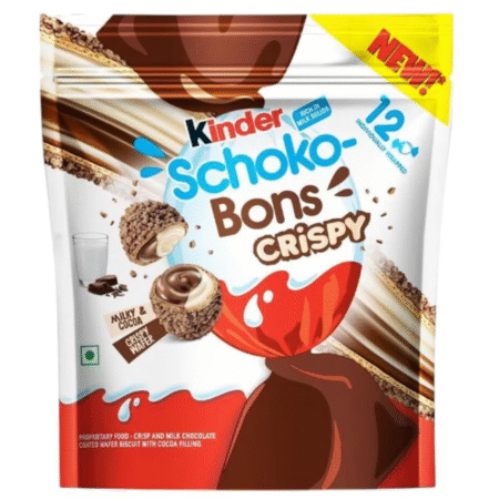 Kinder Schoko-Bons Crispy – Bomboane de ciocolata cu lapte si umplutura crocanta, 12 bucati, 67.2 g