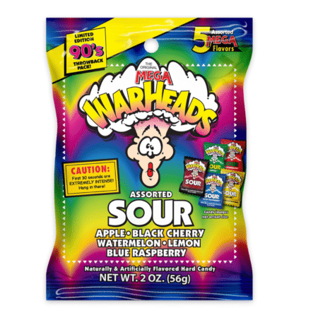 Warheads Extreme Sour Hard Candy – Bomboane tari extrem de acre, 56 g