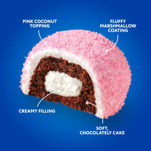 HOSTESS Snoballs Pink 6 x 49.7 g – Prăjituri cu ciocolată, bezea și cocos