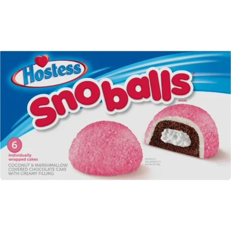 HOSTESS Snoballs Pink 6 x 49.7 g – Prăjituri cu ciocolată, bezea și cocos