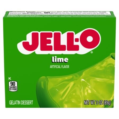 Jell-O Gelatin Lime – Pudră pentru desert cu aromă de lime, 85 g (8 porții)