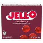 Jell-O Gelatin Cranberry – Pudră pentru desert cu aromă de merișoare, 85 g (8 porții)